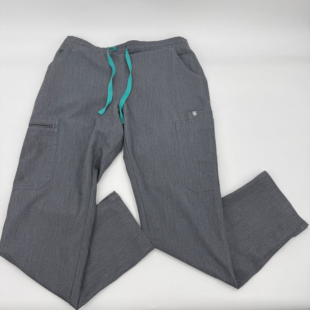 FIGS Scrub Pants Yola Skinny Cargo Womens Size XSP Grey Straight Leg TW2000P
